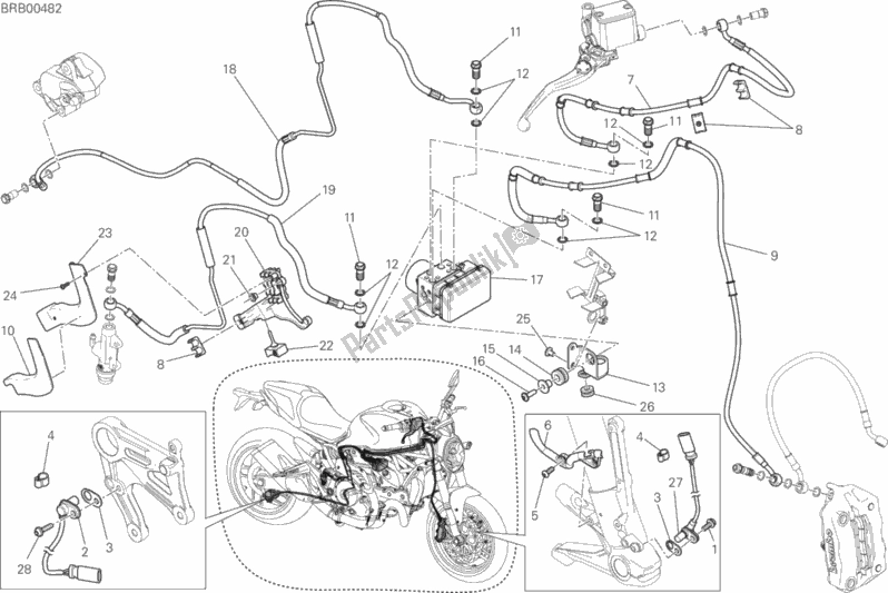 All parts for the Antilock Braking System (abs) of the Ducati Monster 821 Brasil 2015